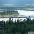 Pelly Crossing bridge, Fleuve Yukon vu de la Klondike Highway